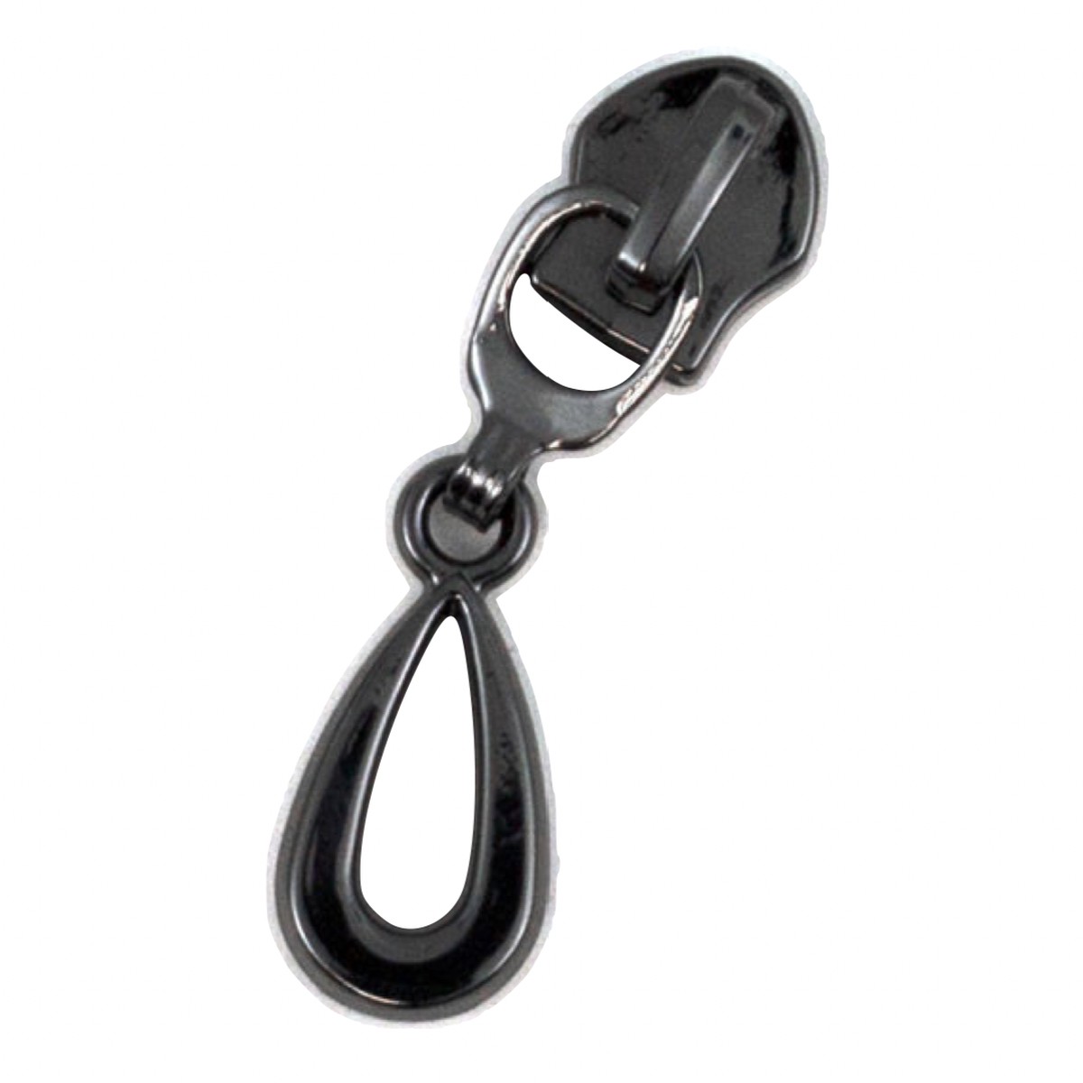 #5 Zipper Slider - Non-Locking - Tear Drop - Gunmetal