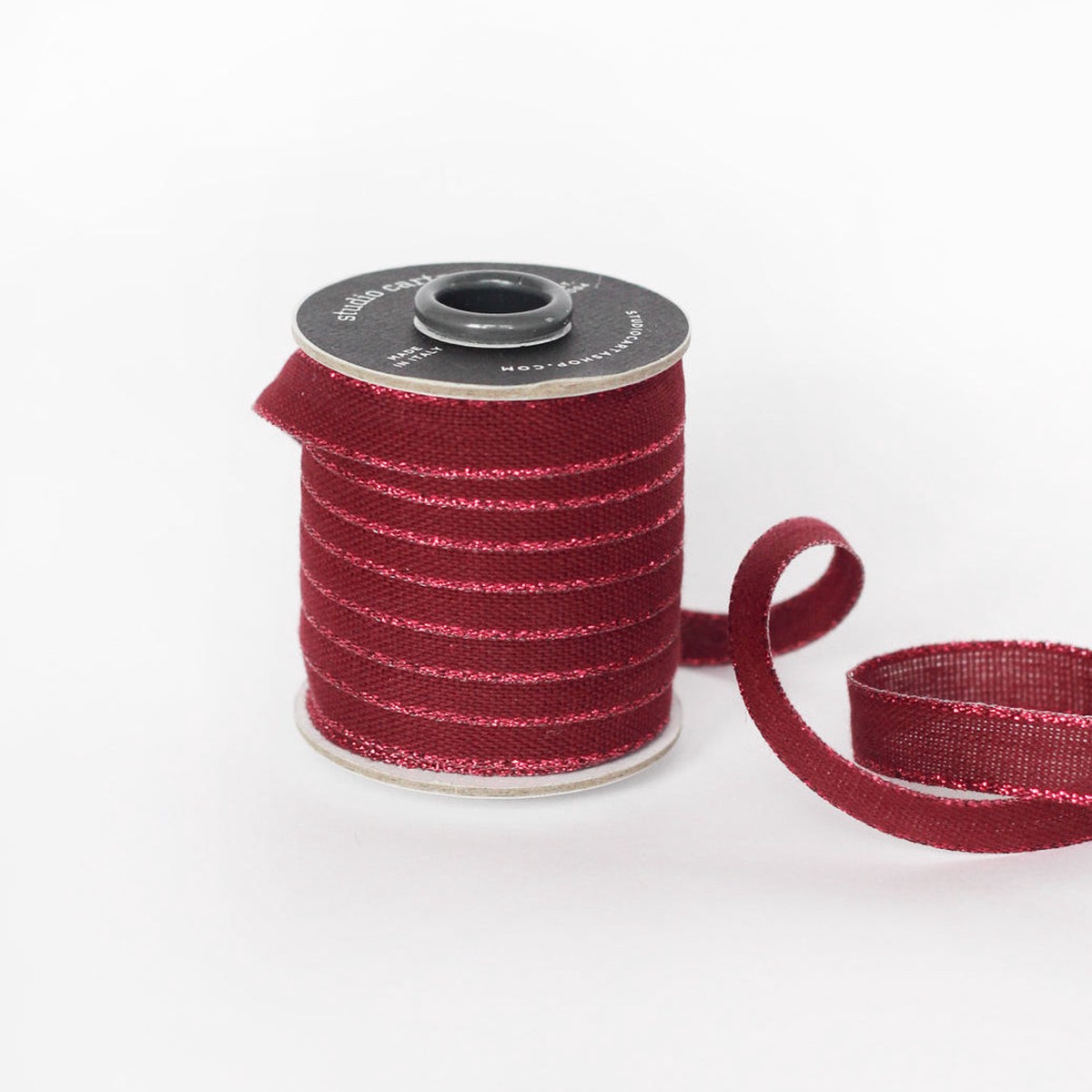 Metallic Drittofilo Ribbon Wine Berry