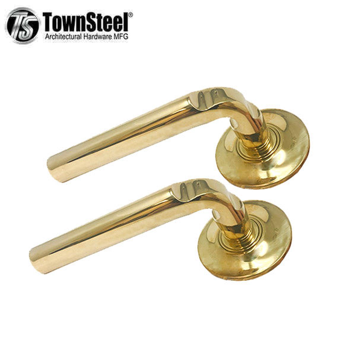 TownSteel 8211 MSS 8211 Sectional Trim Only 8211 Curve Rose 8211 Pelican Lever 8211 2-148221 Door Thickness 8211 Unlacquered Brass 8211 Non-Handed