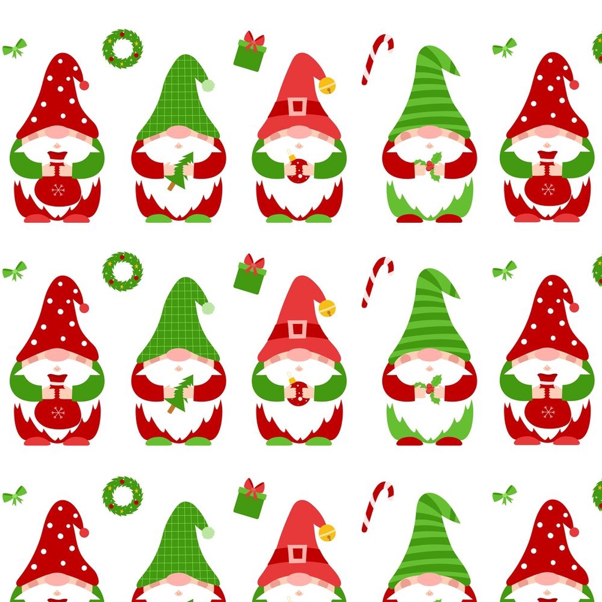 Christmas Dwarfs Gifts Fabric Variation 2