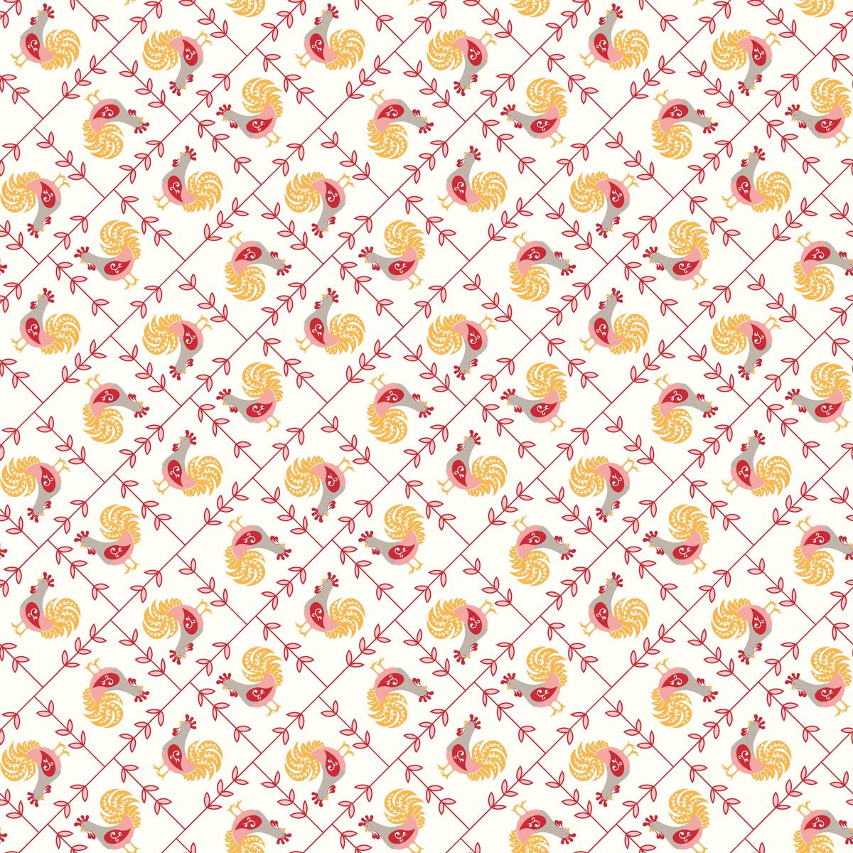 Cook Book | Rooster Coral by Lori Holt for Riley Blake