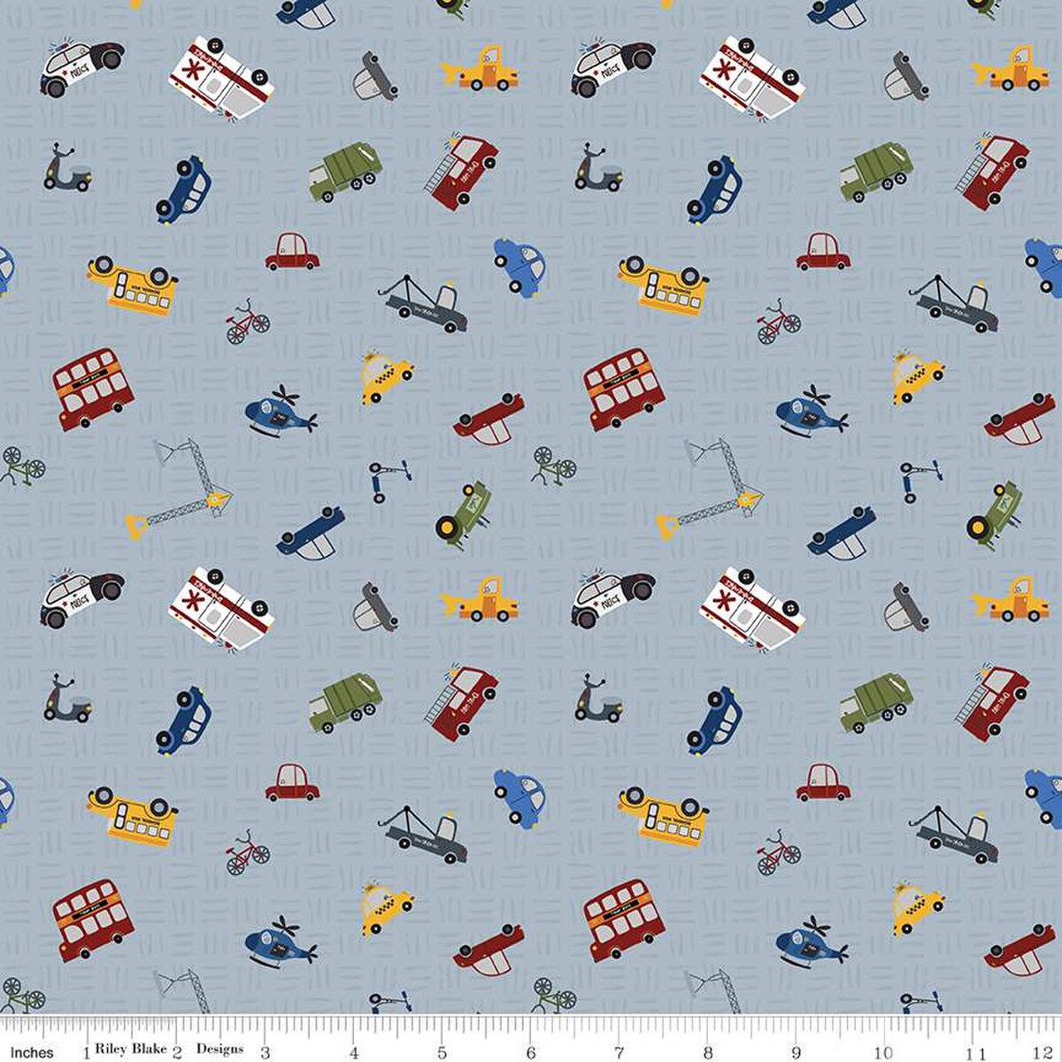 Fabric Riley Blake Gray Traffic Jam by the Quarter Yard C15464-GRAY