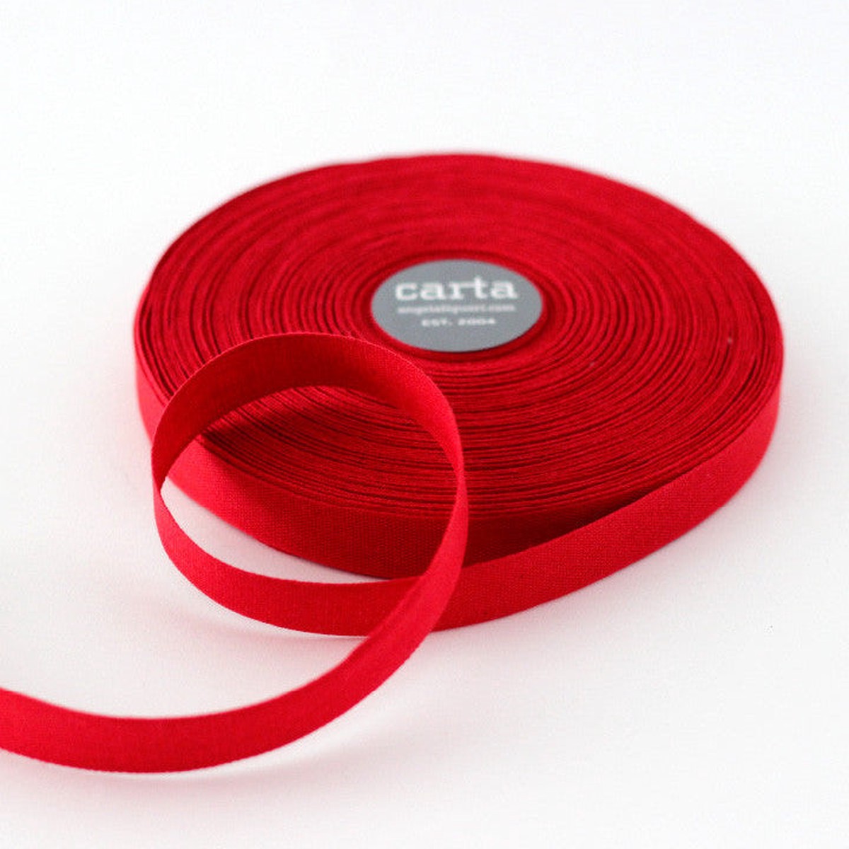 Tight-Weave Cotton Ribbon Red