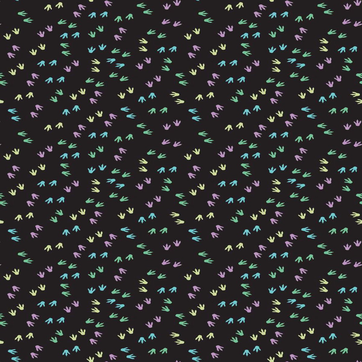 Dino Glow Dino Footprints Black