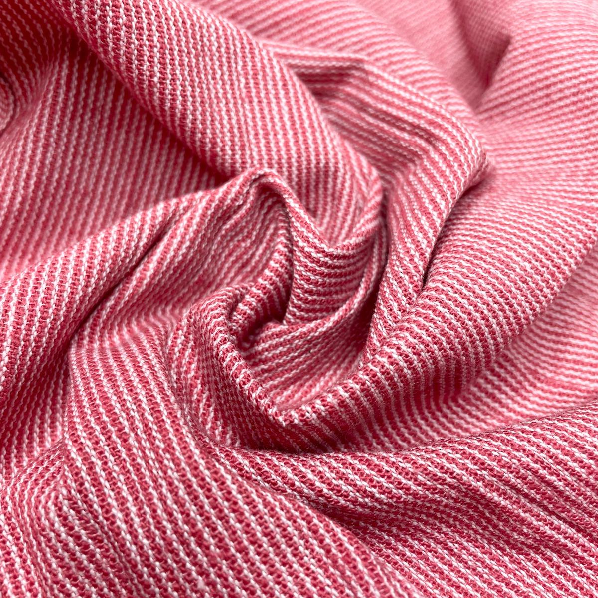 UB - Candy Cane Stripes - Basket Weave Hemp Woven - Red/White Pinstripe - 1/2 Meter