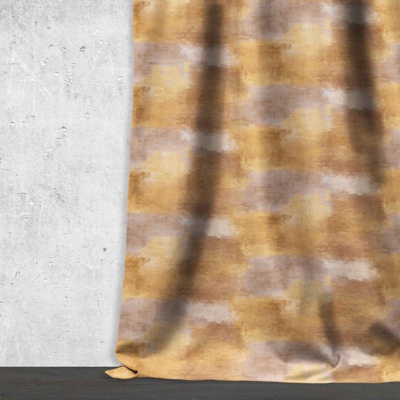 'Jester Olive' Fabric by the Metre (Bronze/ Yellow/ Brown)