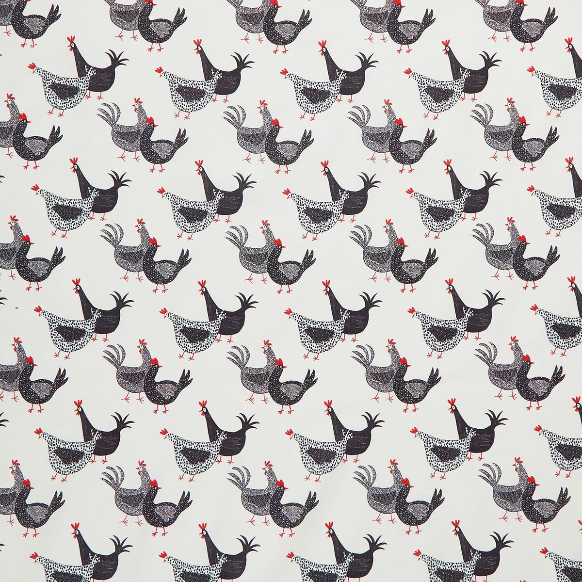 Hen House - Roosters and Hens Off White Yardage