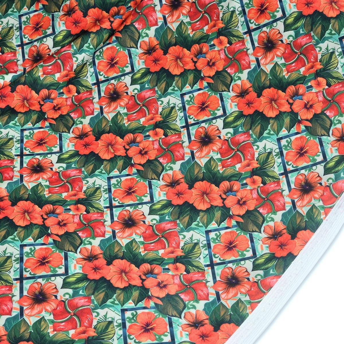 Licra Serena Sublimada 58", 100% Polister, Four Way Stretch - Flor de Maga