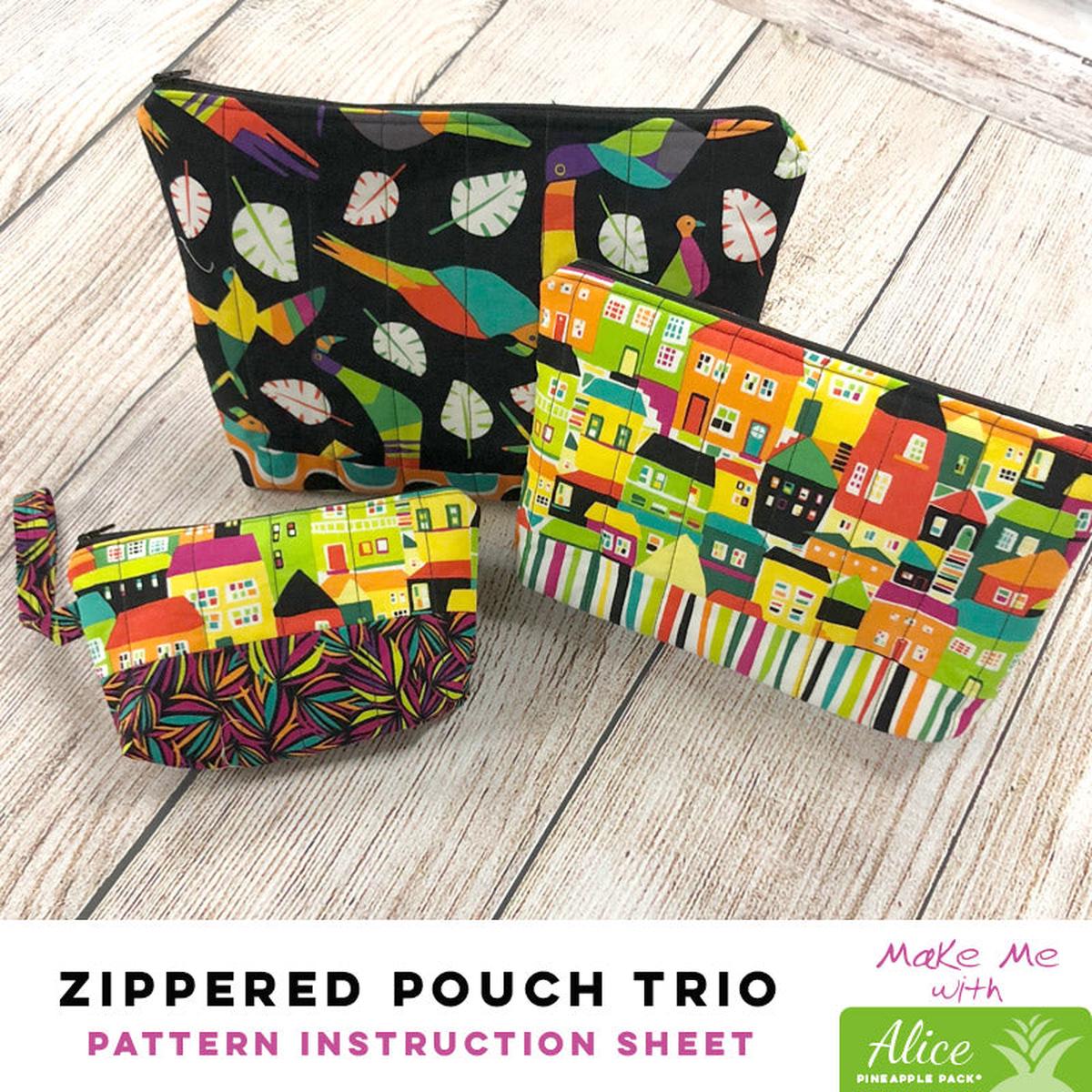 Zippered Pouch Trio - Alice Pineapple Pack Pattern