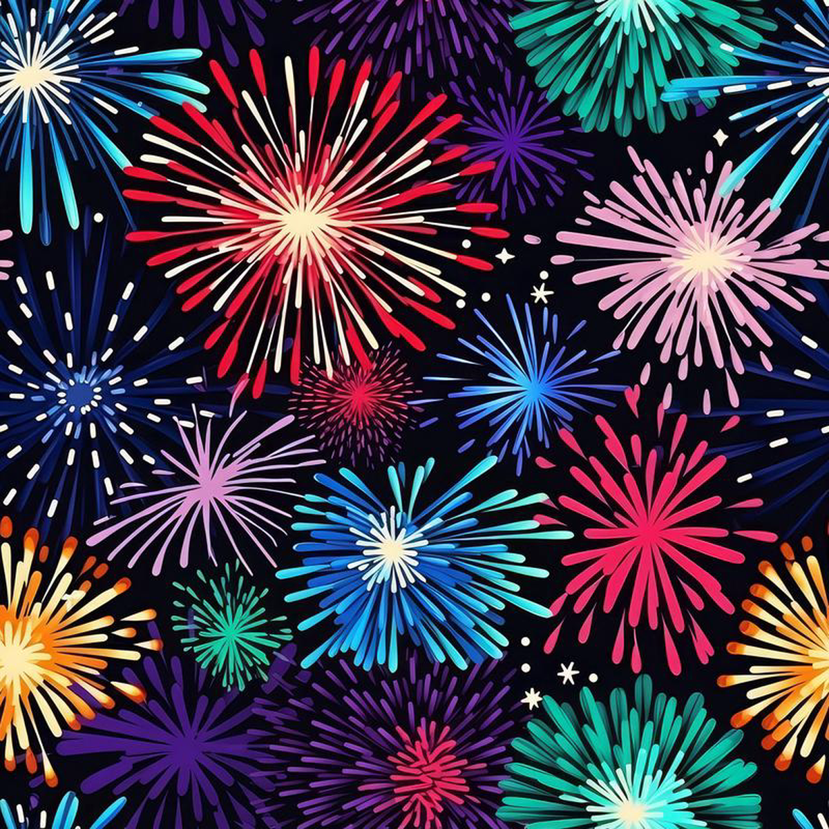 Colorful Fireworks Pattern 4 Quilting Cotton Fabric