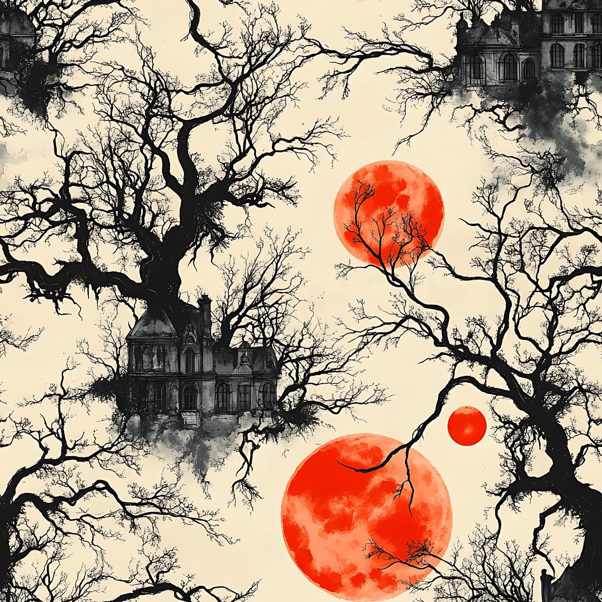 Blood Moon Manor Pattern 14 Quilting Cotton Fabric
