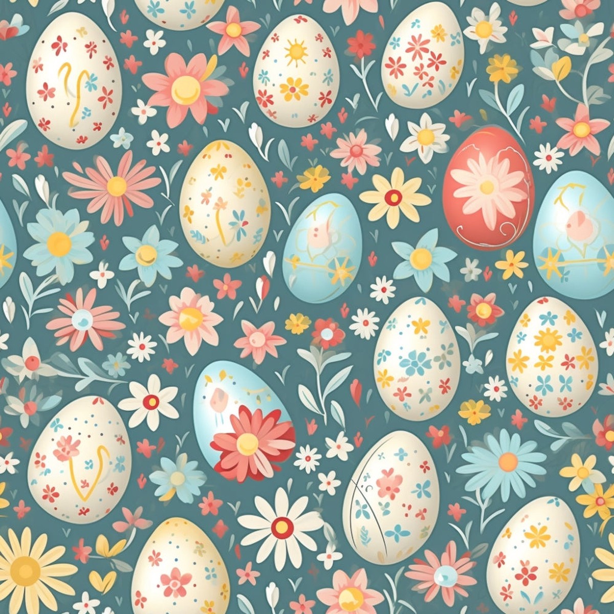 Easter Eggs Pattern 16 Quilting Cotton Fabric