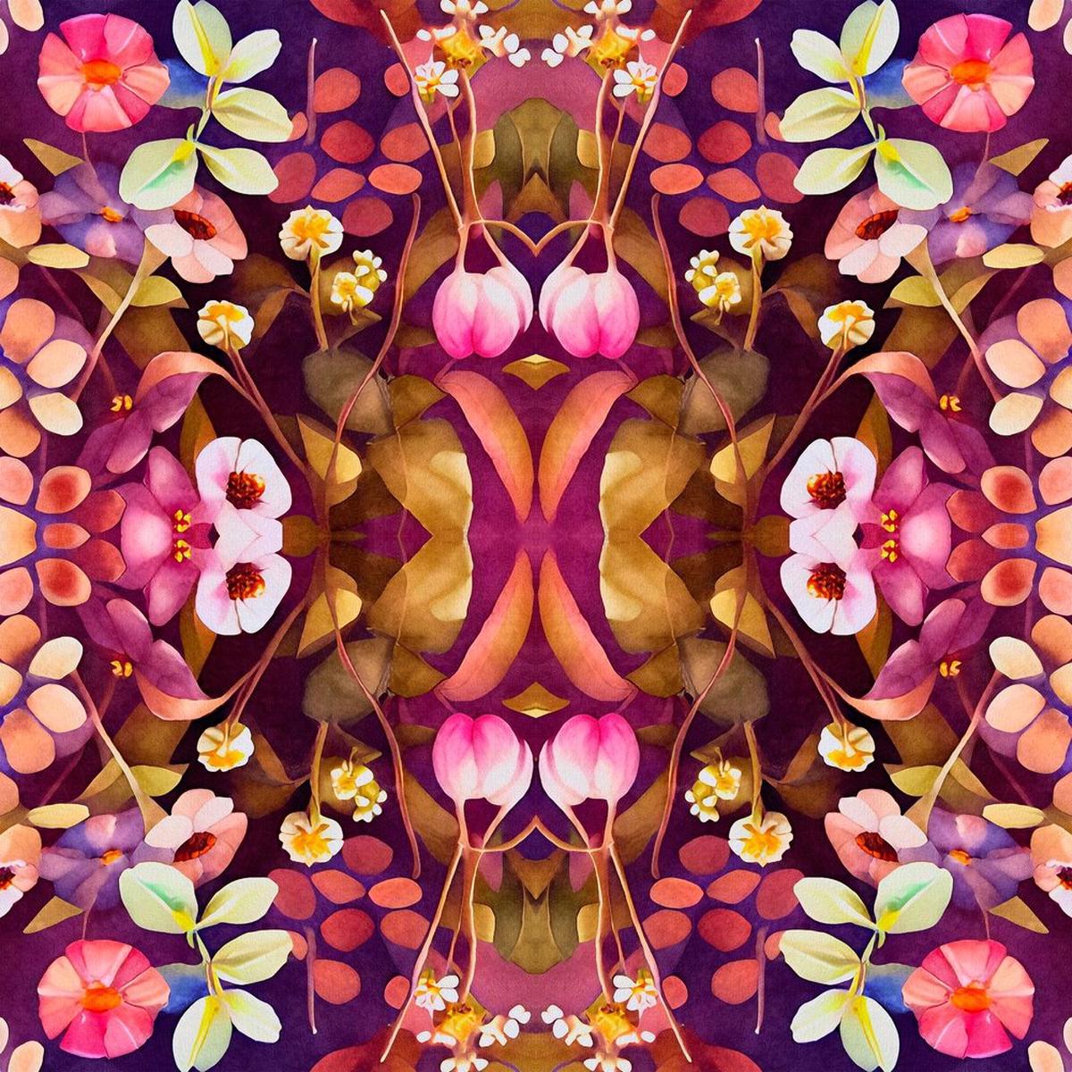 Psychedelic Blossoms Pattern 5 Fabric