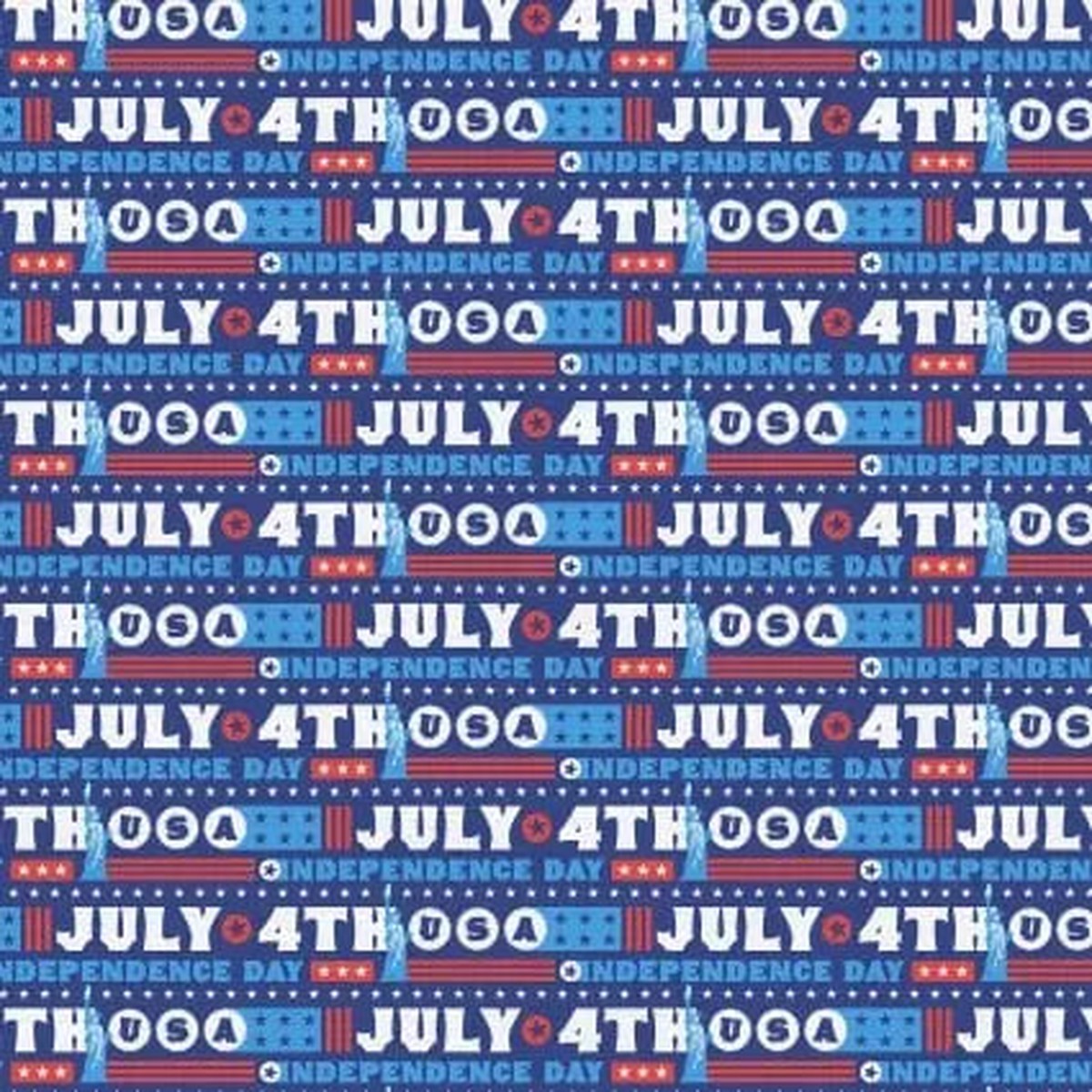 Star Spangled Summer July Fourth Words 43"/44" Fabric Per Yard