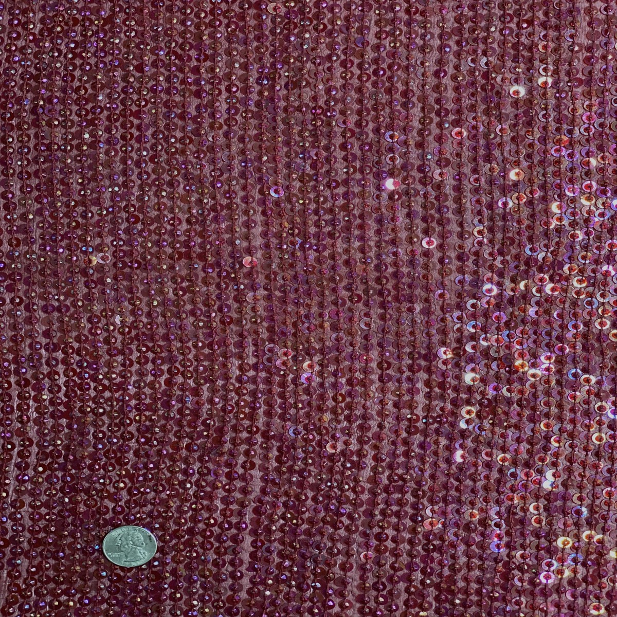 Brickred Sequin & Beads On Chiffon JEC-009-1 Fabric