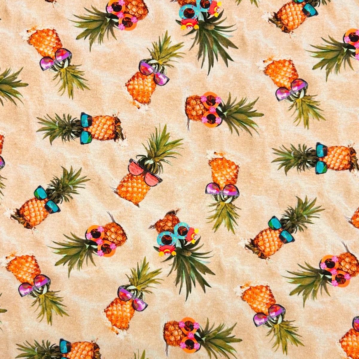 Pineapple Party Cotton Jersey Fabric