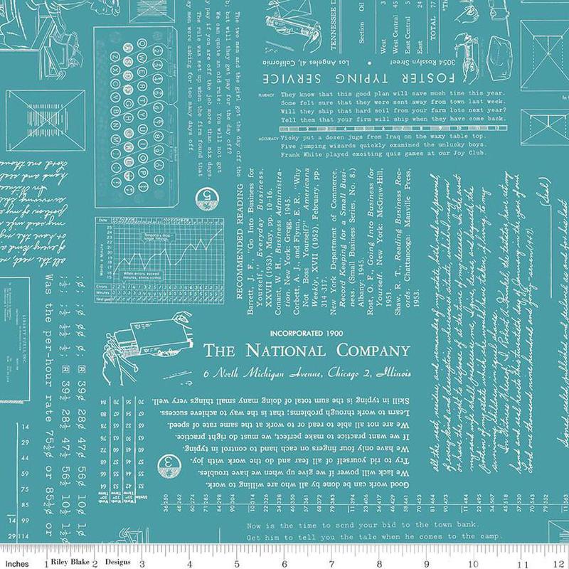 Fabric Riley Blake Lori Holt Raindrop TYPE/ography by the Quarter Yard C16850-RAINDROP