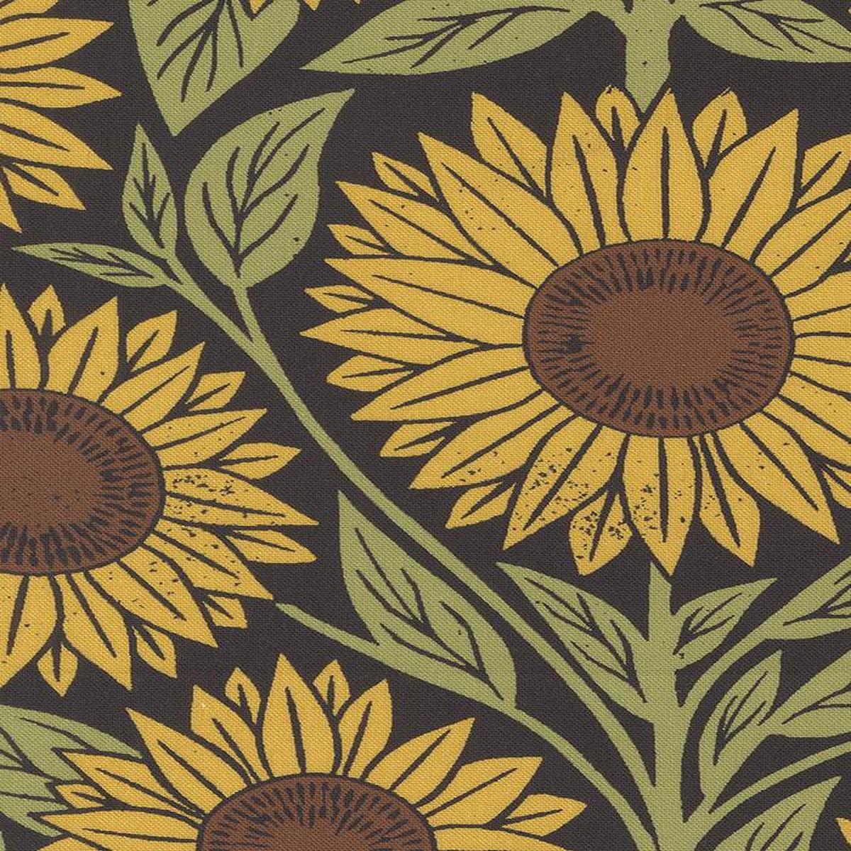 Garden Series Sunflower By Katharine Watson For Moda Midnight