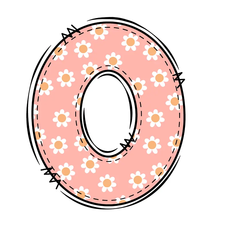 Groovy Doodle Flowers ''O'' Fabric Panel