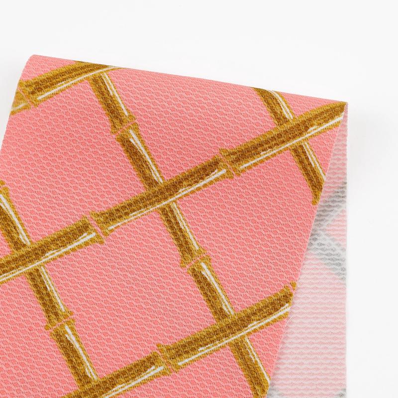 Bamboo Trellis Textured Cotton - Flamingo
