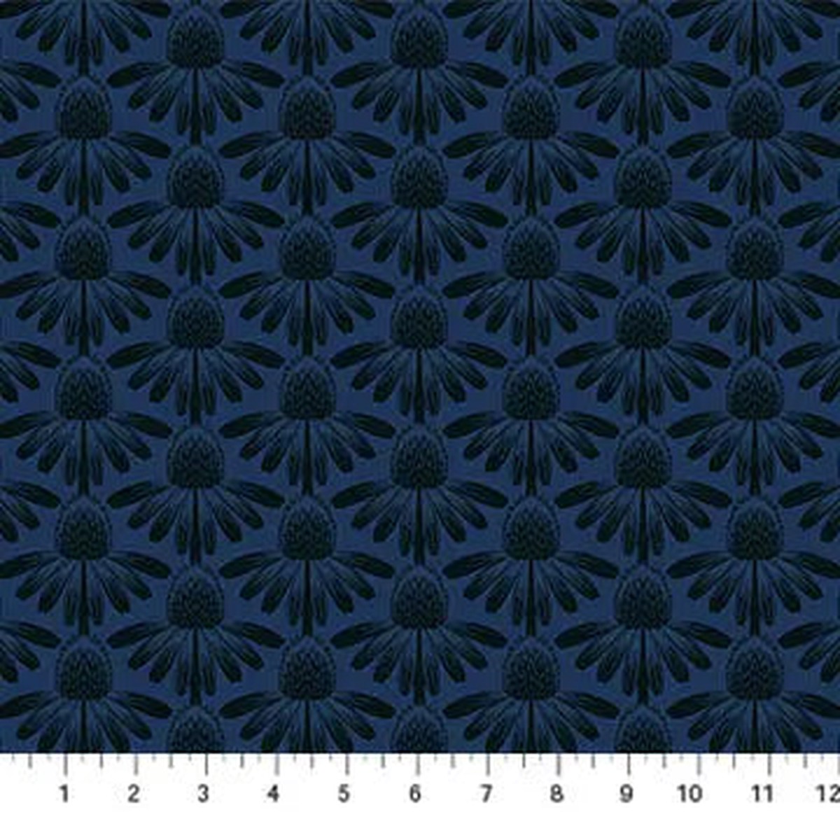 Navy Blue Echinacea Indelible by Anna Maria for Northcott Cotton 4445 Fabric Per Yard