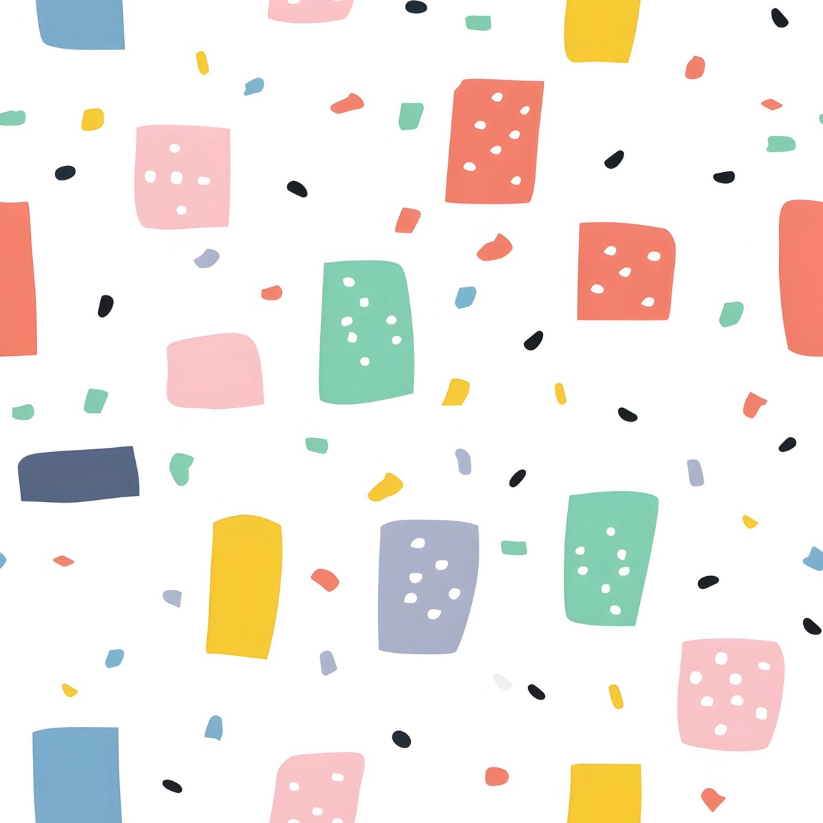 Doodle Polka Dot Rectangles Pattern 8 Quilting Cotton Fabric