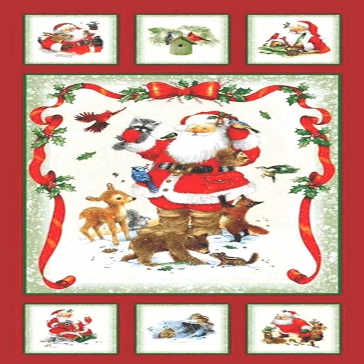 Henry Glass - Christmas Santa Friends 24" Quilting Fabric Panel