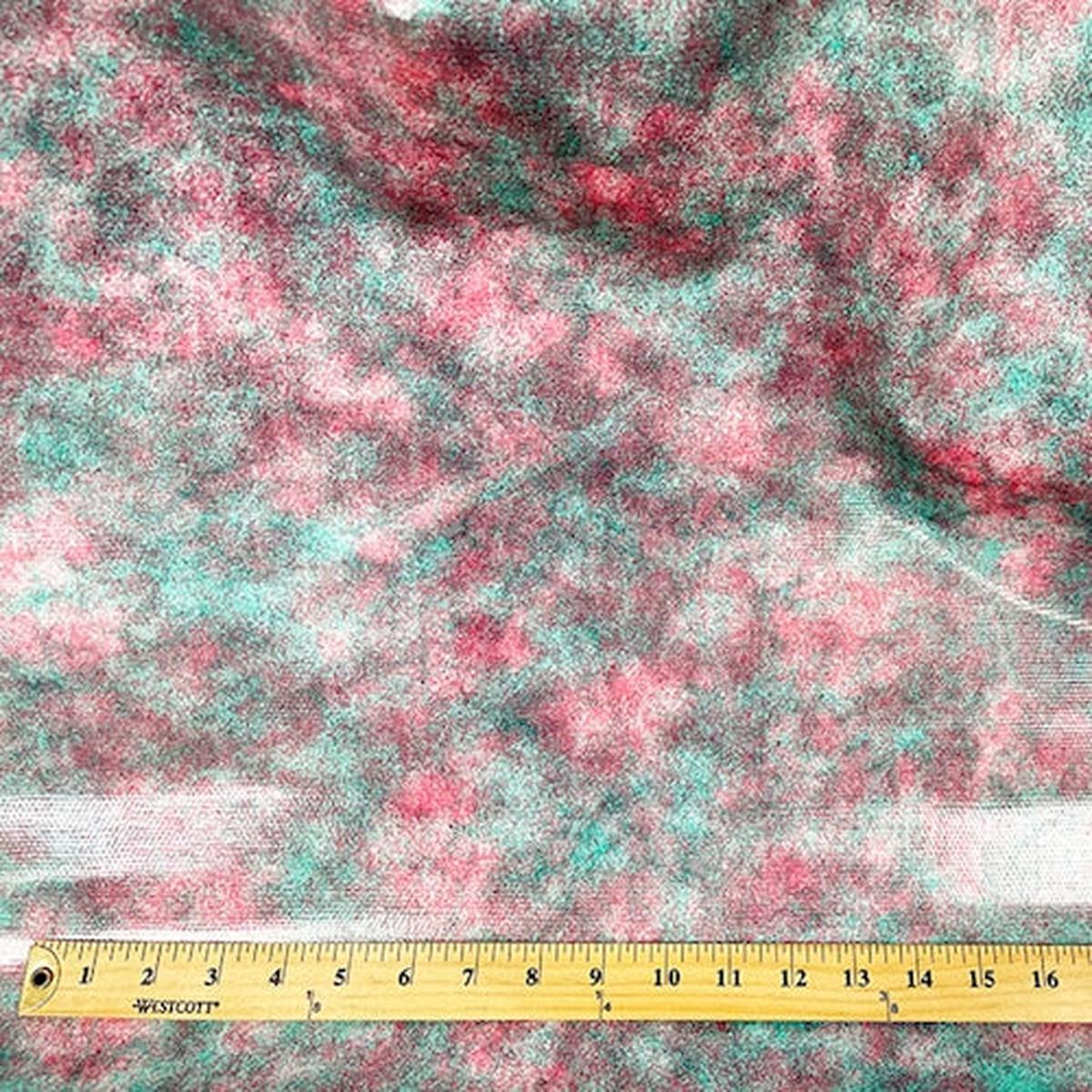 1 YD PC-Pink/Green Tie Dye Oilcloth Fabric - Reorderable