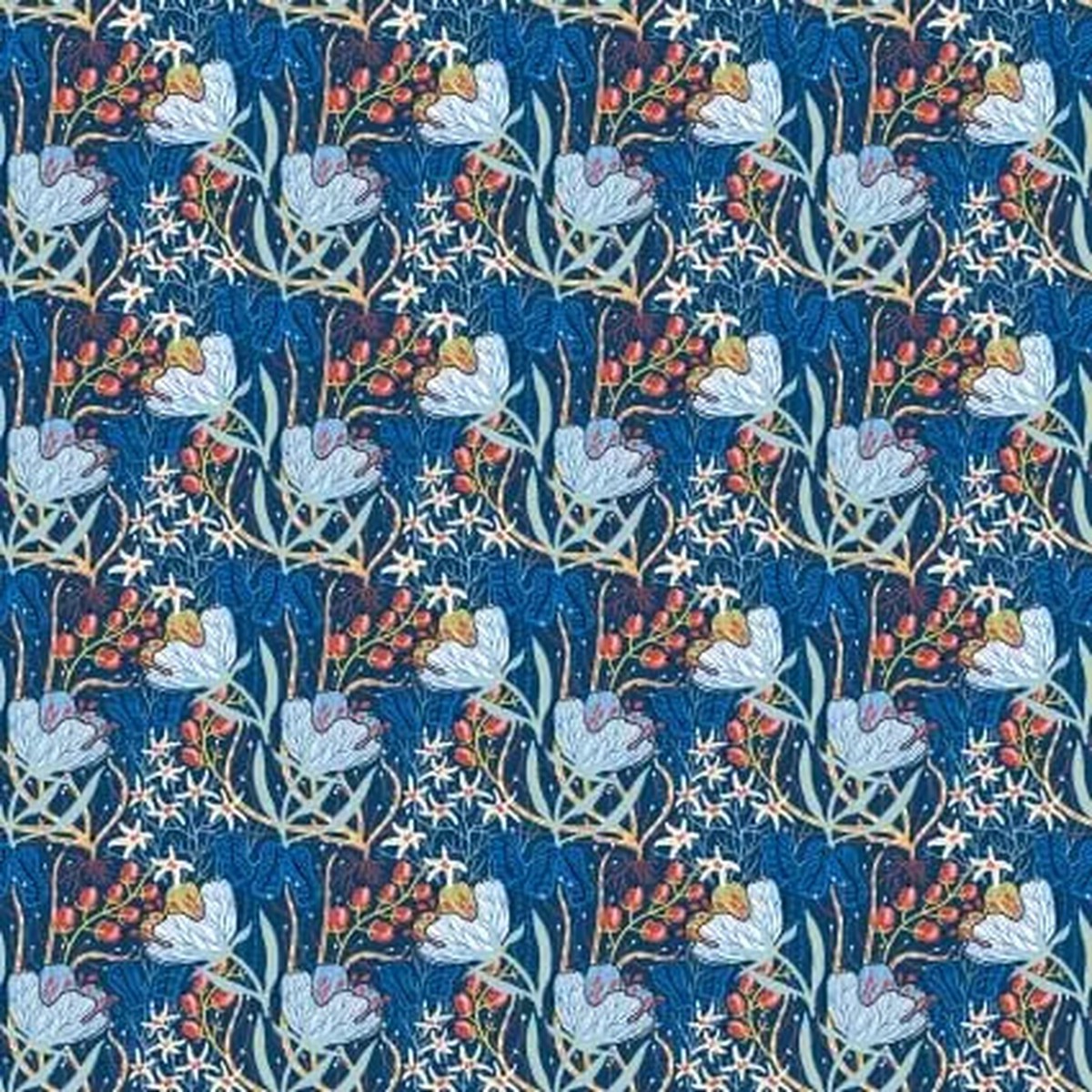Whimsy Blue Floral 44"/45" Fabric Per Yard