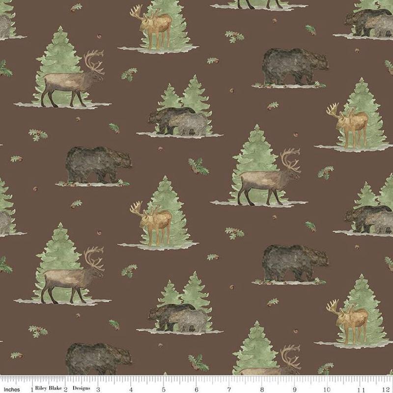 Fabric Riley Blake Brown Main Let's Get Lost in the Woods by the Quarter Yard C15120-BROWN