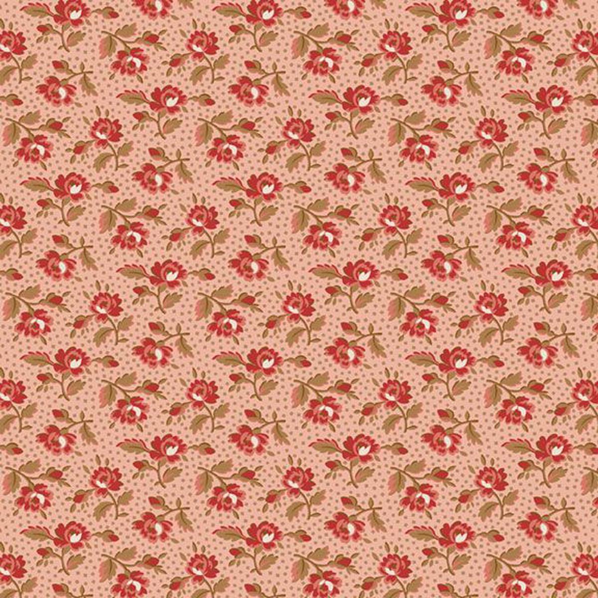 Quilting Fabric BESSIE'S ROSE R570499 PINK by Marcus Fabrics from Back in the Day Collection.