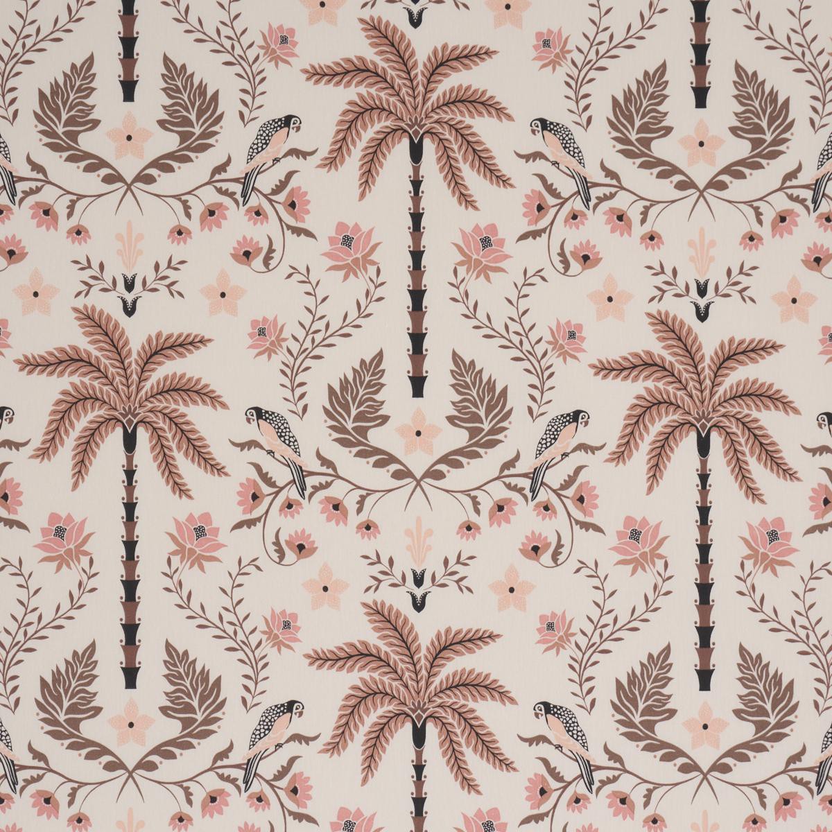 Schumacher Island Palm IndoorOutdoor Peach Brown Fabric