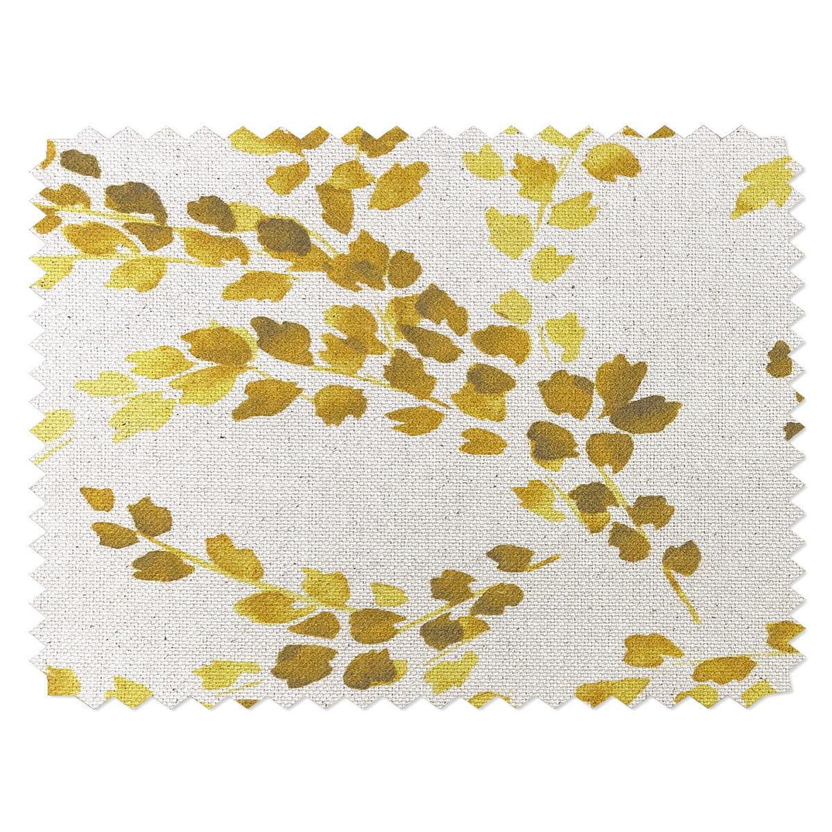 'Sweet Caroline' Raw Canvas Fabric by Wallshoppe - Yellow on Raw Canvas