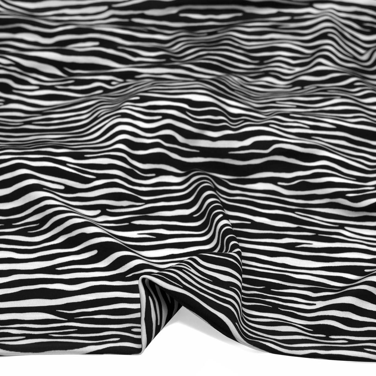 Deadstock Find Your Stripes Viscose Mesh - Black/White