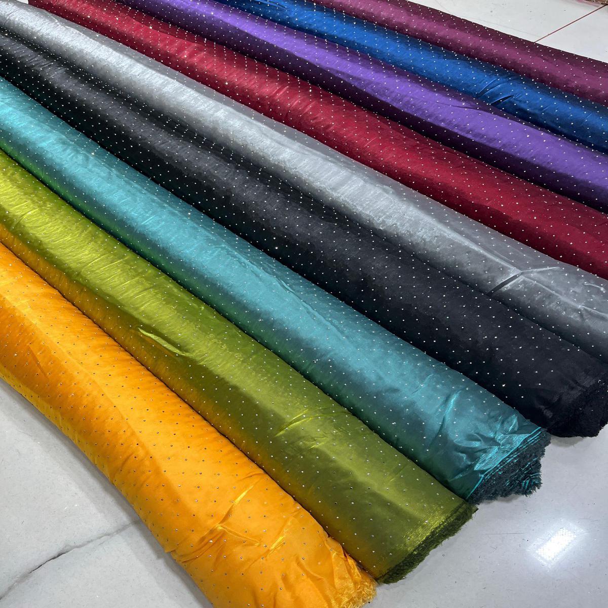 Satin Organza Tissue With Siroski Work 54 inch width