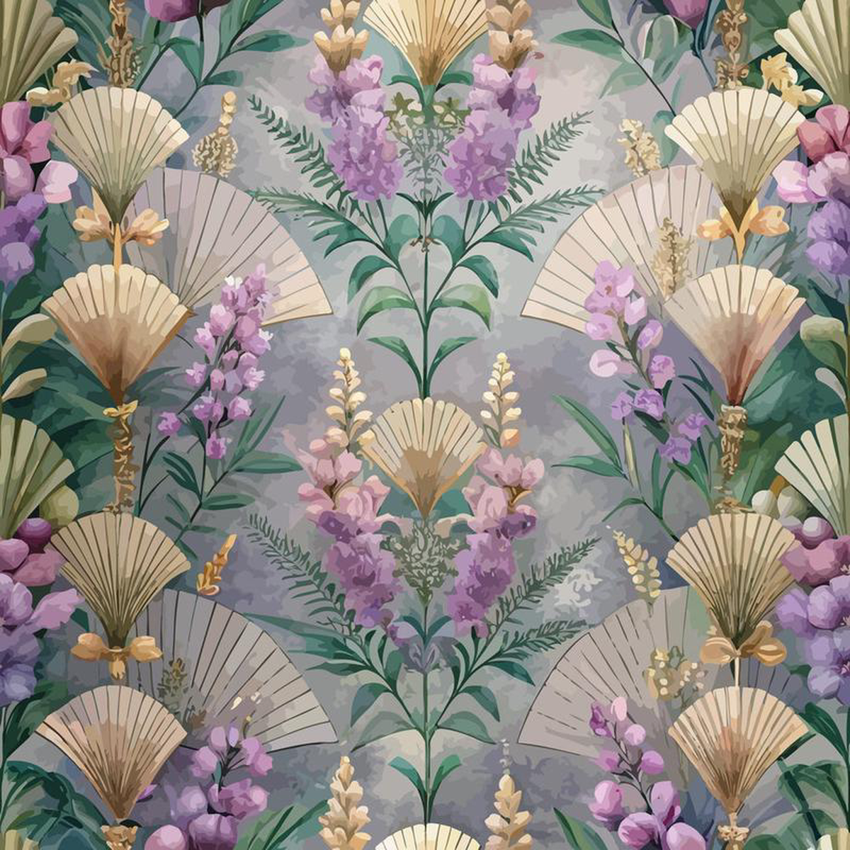 Art Deco Florals Pattern 76 Quilting Cotton Fabric