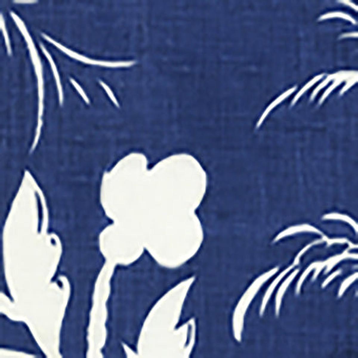 China Seas Fabric: Lyford Background - Custom New Navy on White 100% Linen