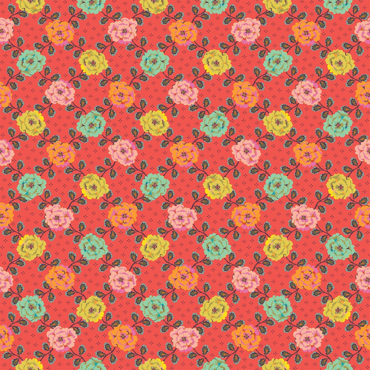 Kindred Sketches-Flower Grid on Persimmon