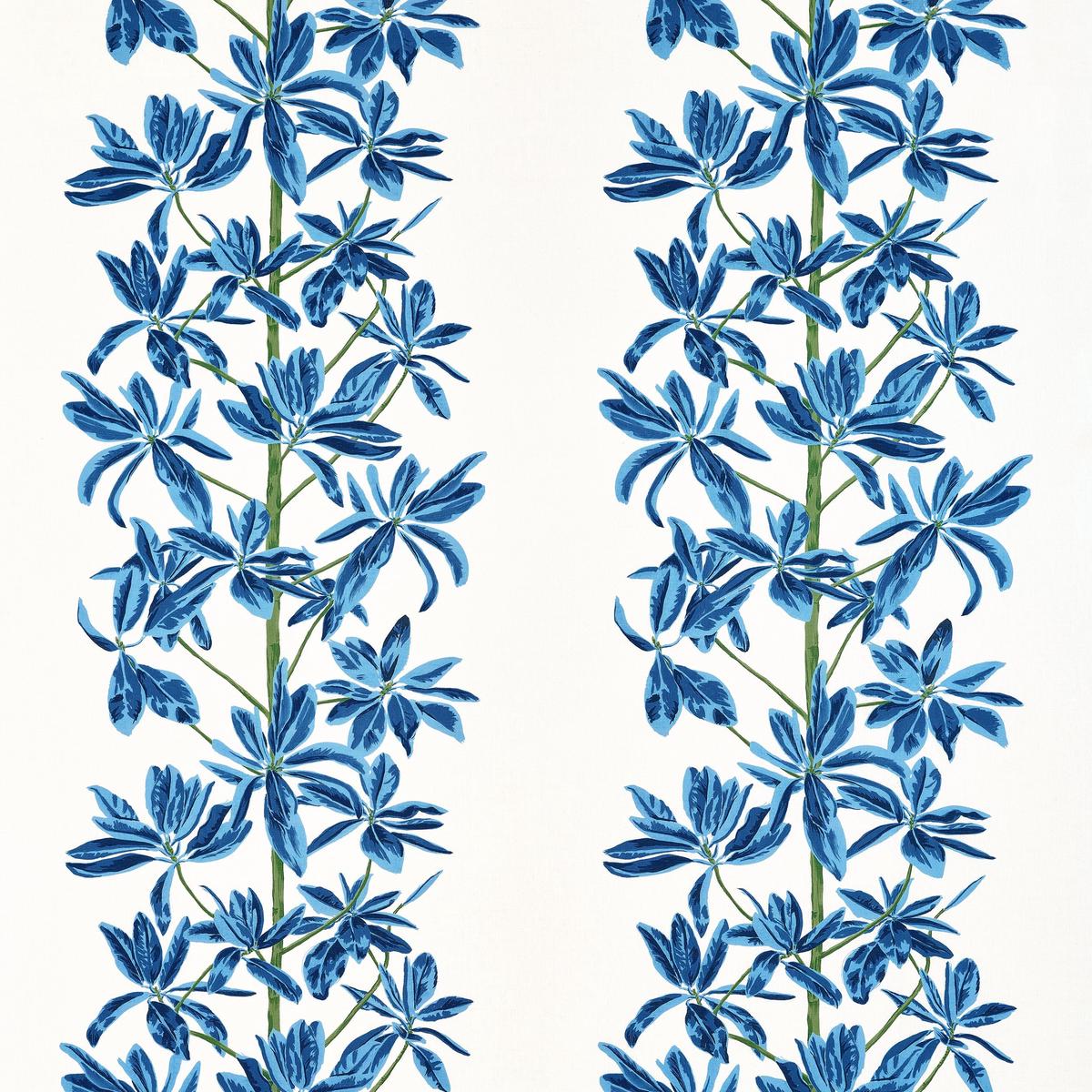 Mangrove Tree Blue and White Fabric