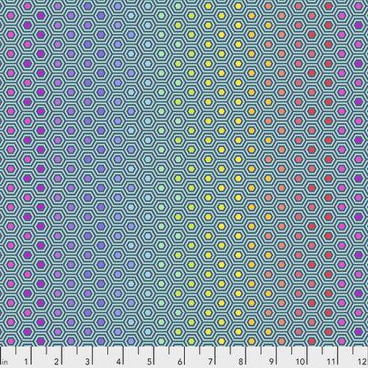 Tula Pink - Hexy Rainbow - Peacock