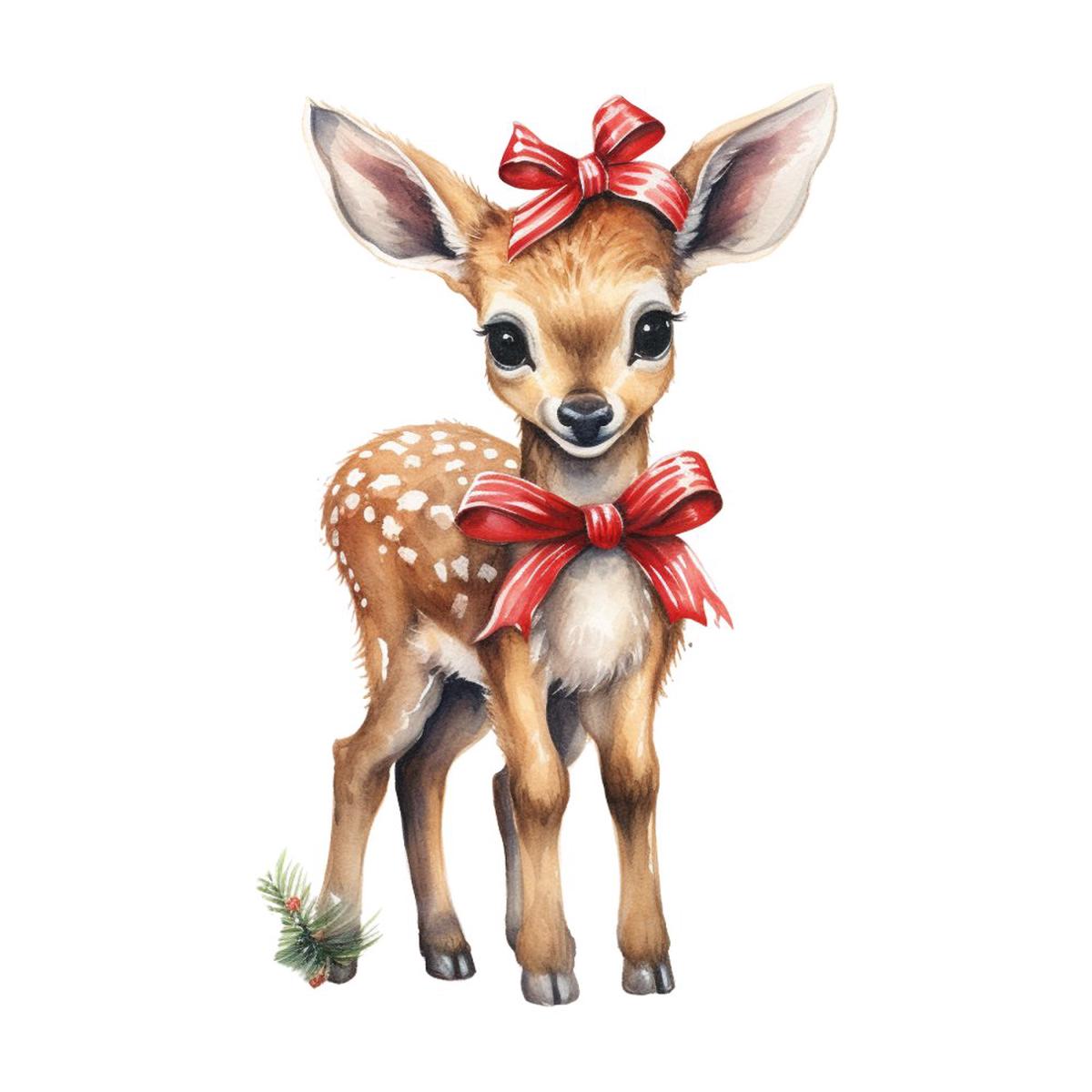 Festive Fawn 2 Fabric Panel