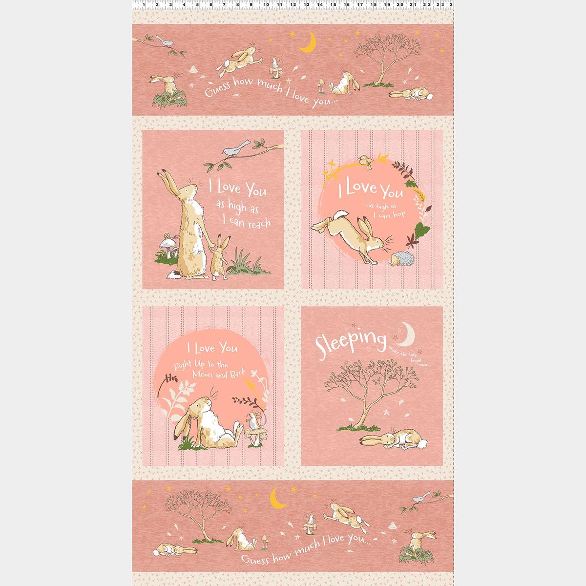 Guess How Much I Love You - Bunnies Rust Panel