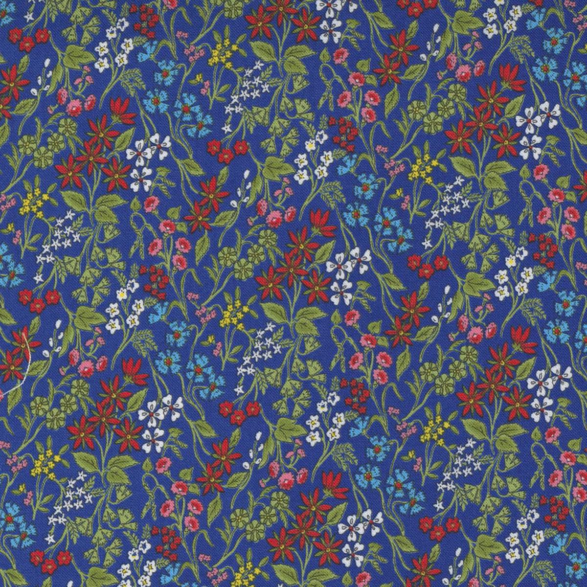 Moda Wildflowers 2021 Fabric - Wildflowers Floral Tossed Bluebonnet 33624 12