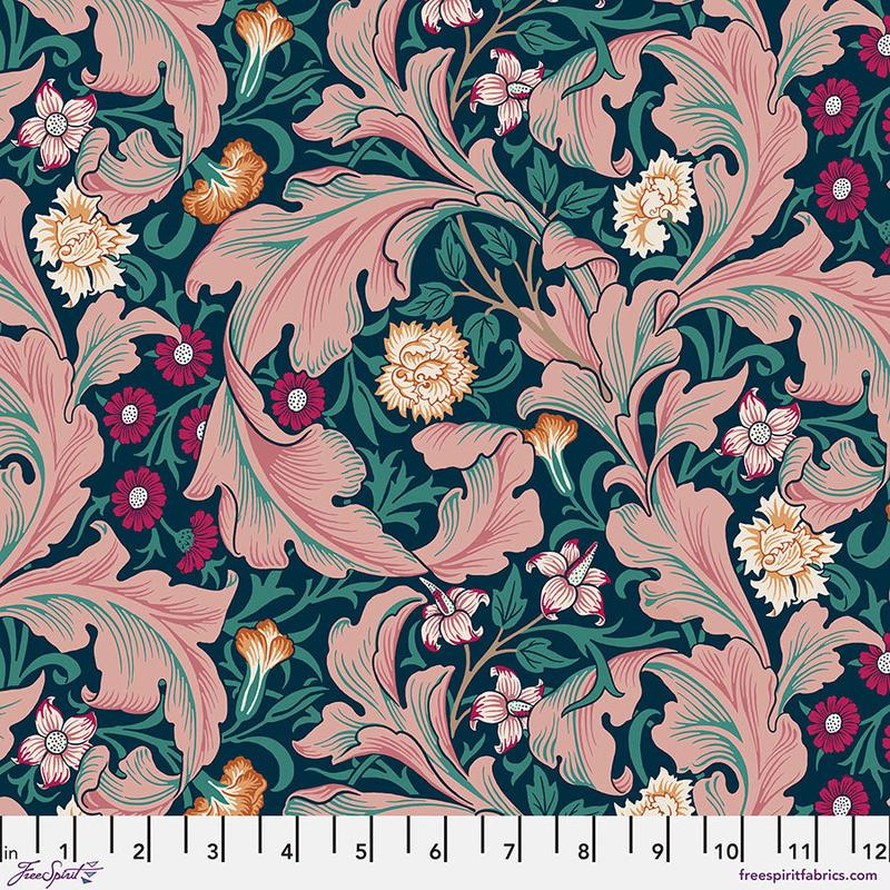 Bedford Park Quilt Fabric by Morris Co - Leicester in Teal - PWWM086.TEAL