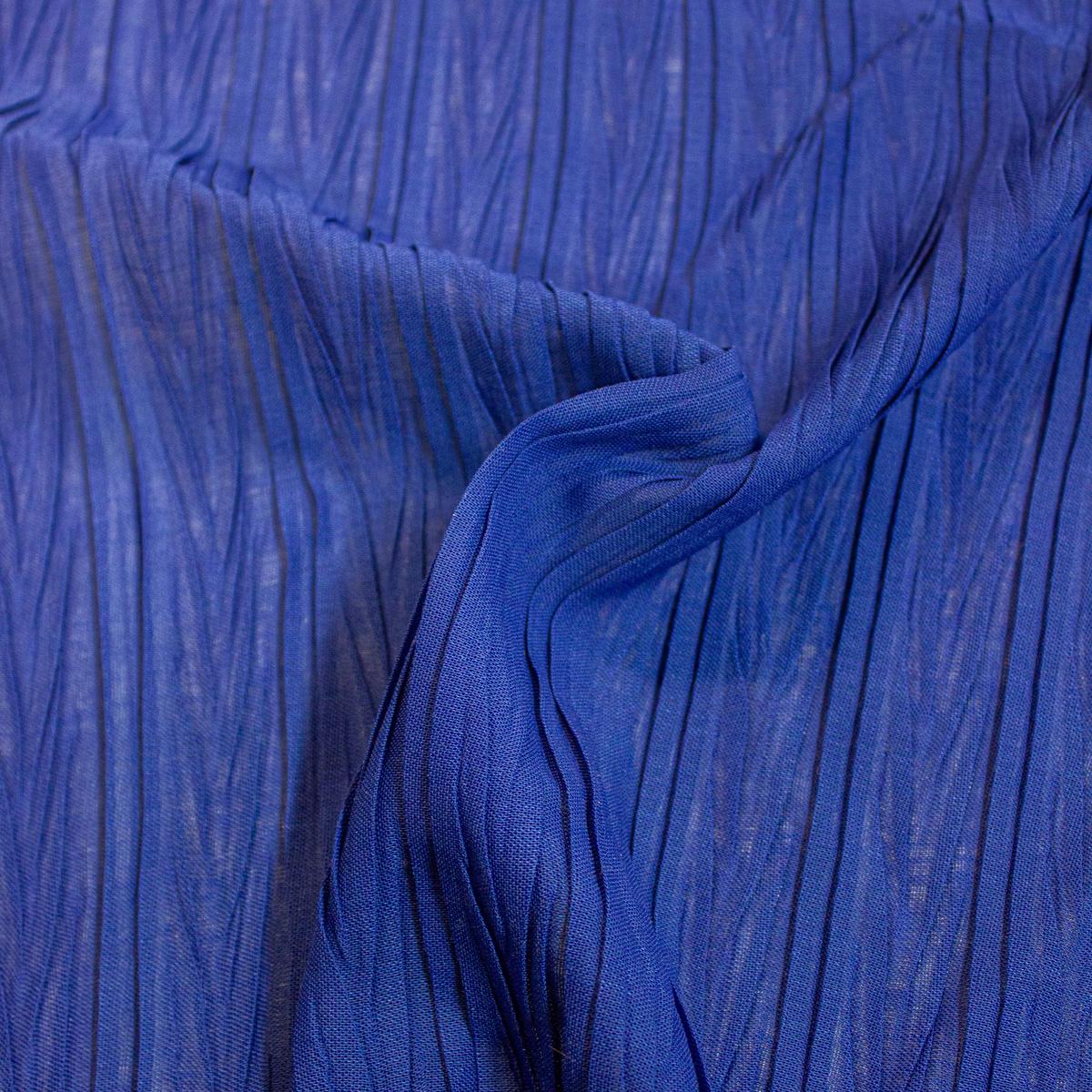 Zain Electric Blue PolyCotton Pliss Fabric - ONLINE EXCLUSIVE -