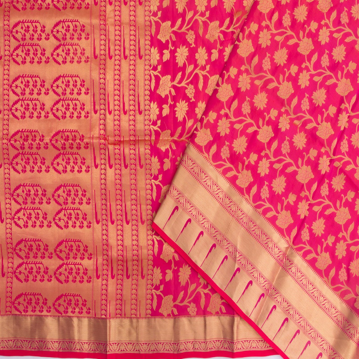 Coimbatore Silk Jaal Pink Saree