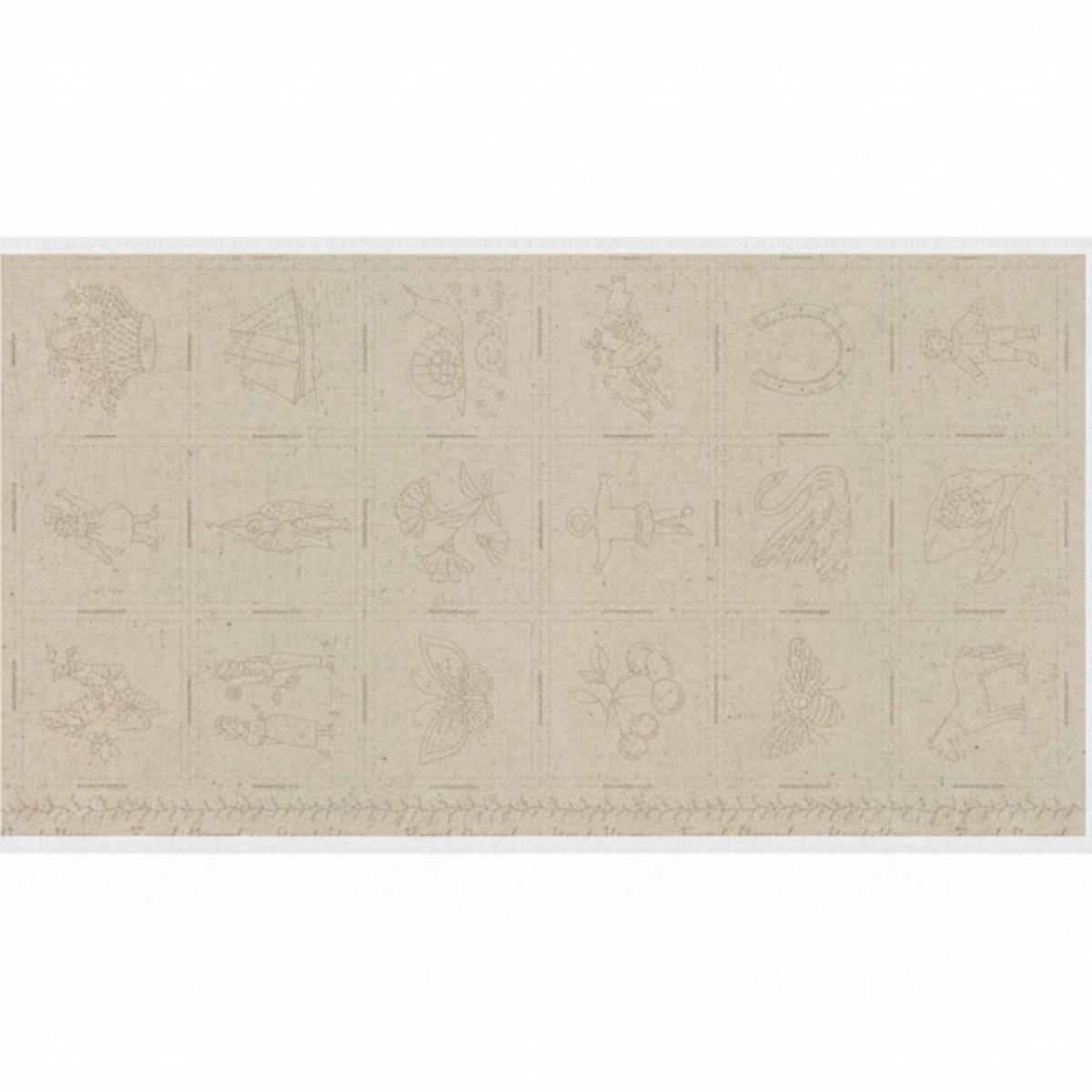 Moda Joie De Vivre Panel - Joie De Vivre Broderie Panel 24 x 44" "Broderie Stone 13989 12L