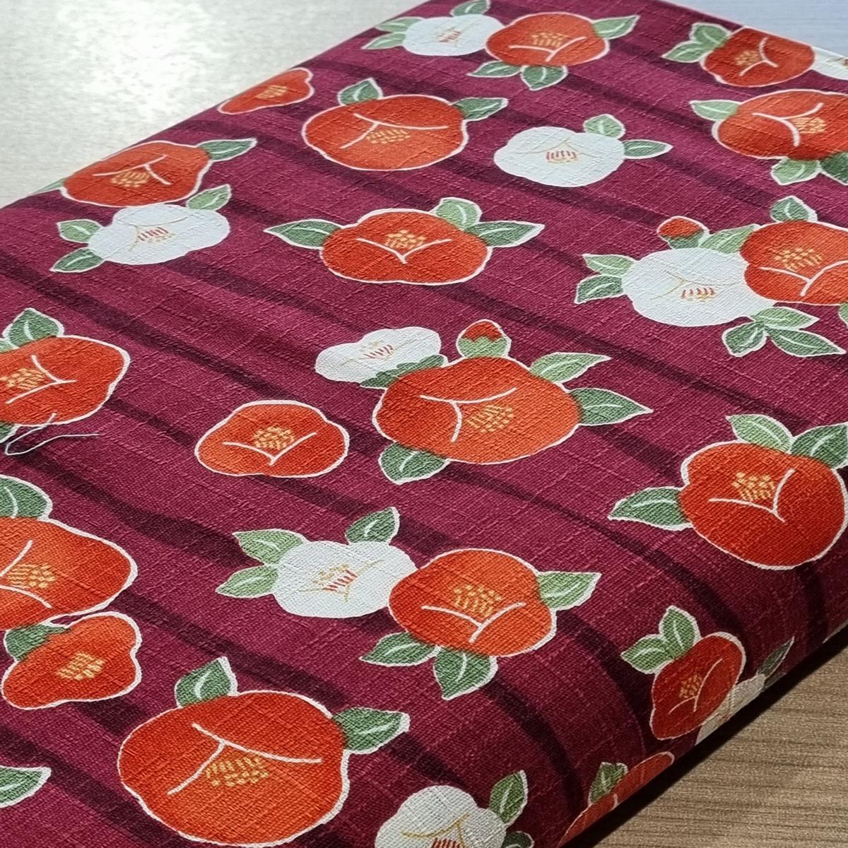 100% cotton fabric "tsubaki dark red striped background" (price for 10cm)