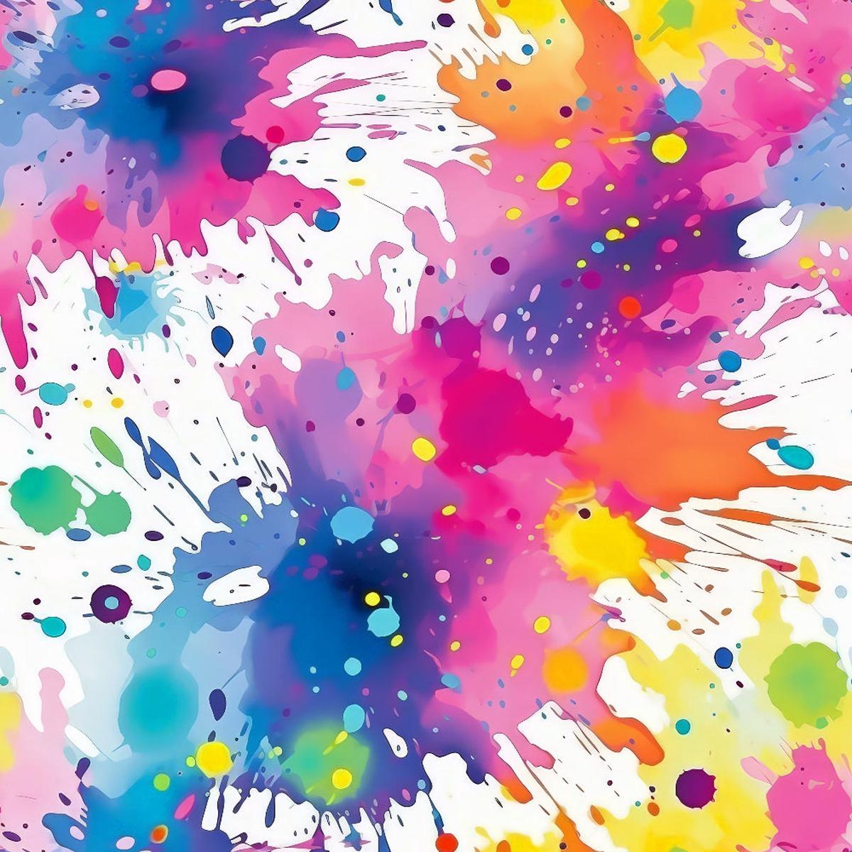 Colorful Paint Splashes Pattern 5 Quilting Cotton Fabric
