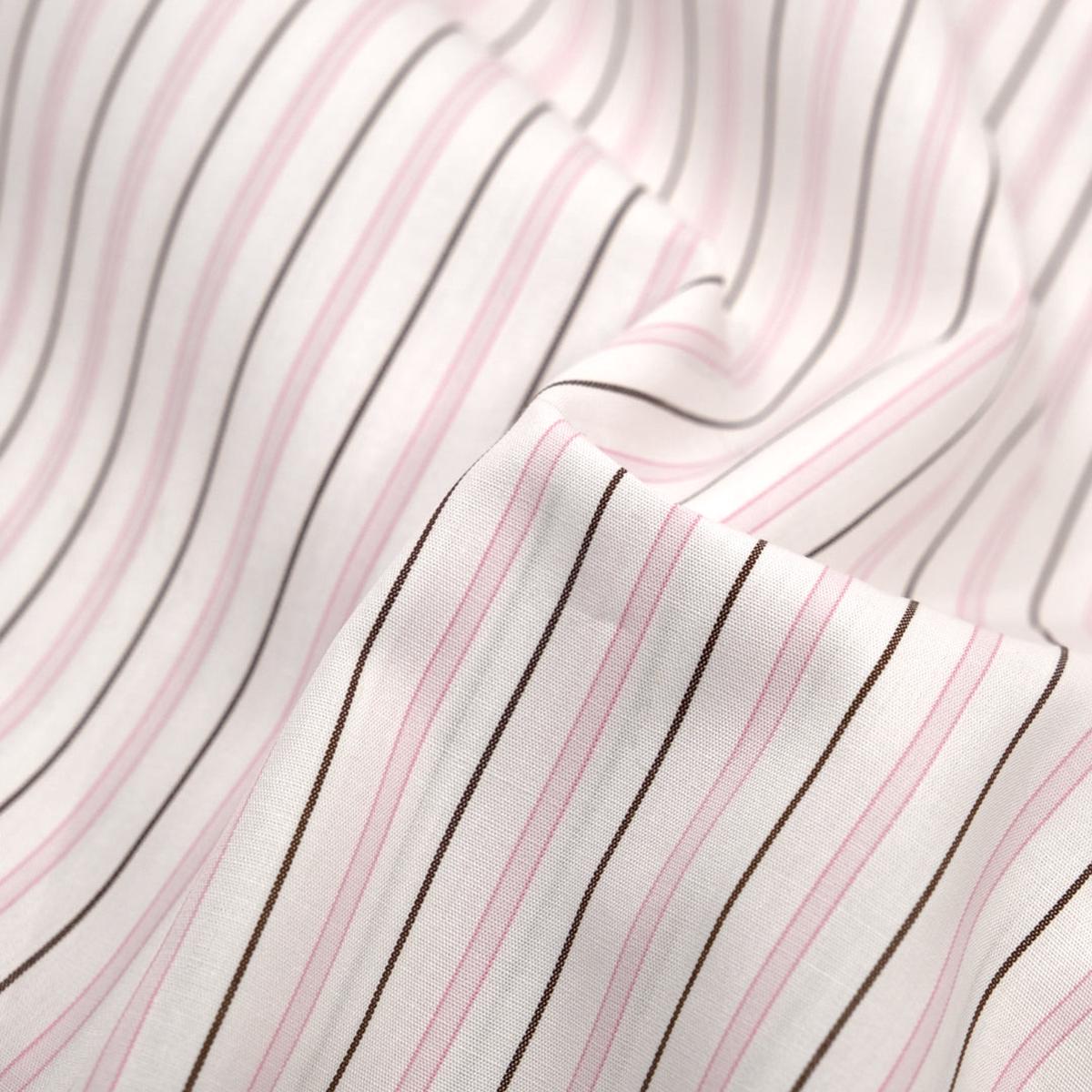 Deadstock Stripe Cotton Shirting - White/Pale Pink